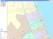 Daytona Beach  Wall Map Color Cast Style